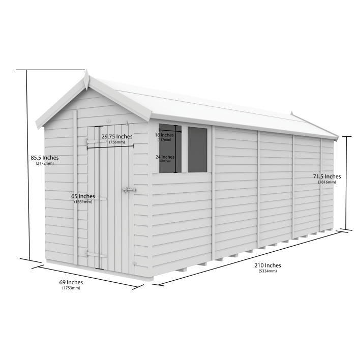 Apex Shed, Tanalised - 6 x 18 ft | Arnold Laver