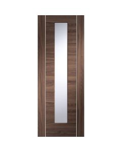 Forli Pre-Finished Internal Walnut Door with Clear Glass-1981 x 762 x 35mm (30")