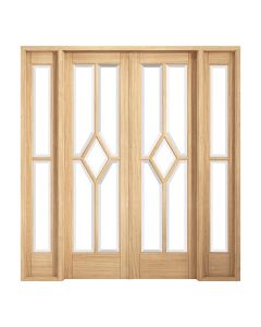 Reims W6 Pre-finished Oak Internal Room Divider 2031 x 1904 (75") x 35mm Clear Glazing